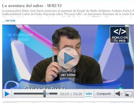 Entrevista sobre mercurio la Aventura del saber (minutos 38:55 a 48:12)