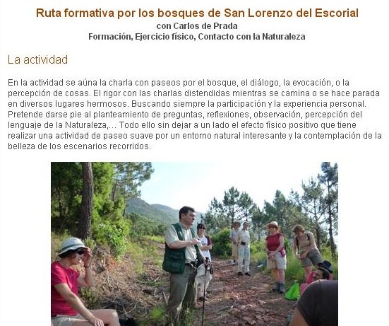 RUTA FORMATIVA POR LOS BOSQUES DE SAN LORENZO DE EL ESCORIAL